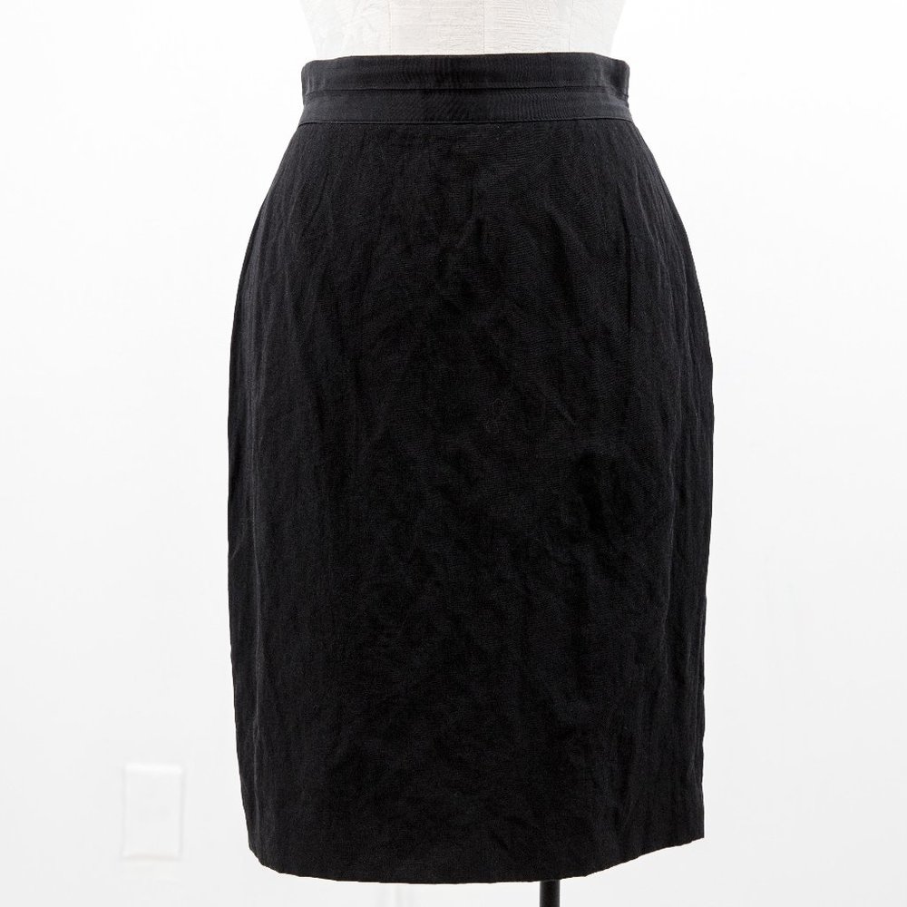 Elie Tahari 8 Gold Fleck Pencil Skirt Black